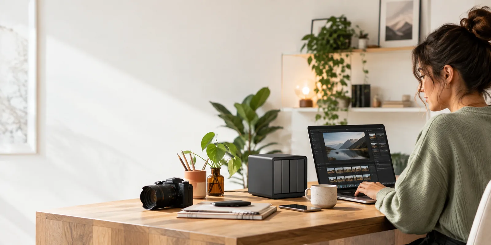 Creative professional using secure online storage for large files